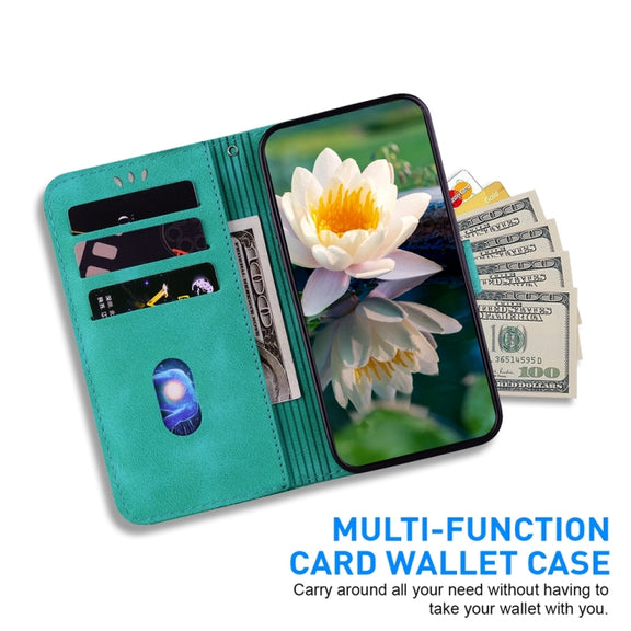 For Motorola Edge 2024 Lotus Embossed Leather Phone Case(Green)