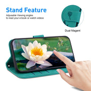 For Motorola Edge 2024 Lotus Embossed Leather Phone Case(Green)