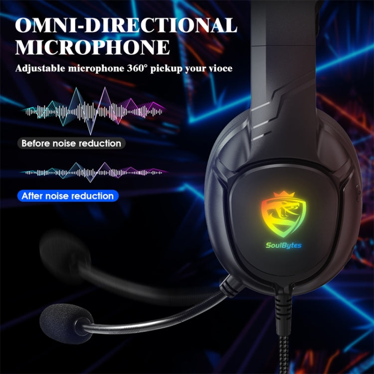 SoulBytes S20 RGB Light Gaming Headset with Mic(Black)