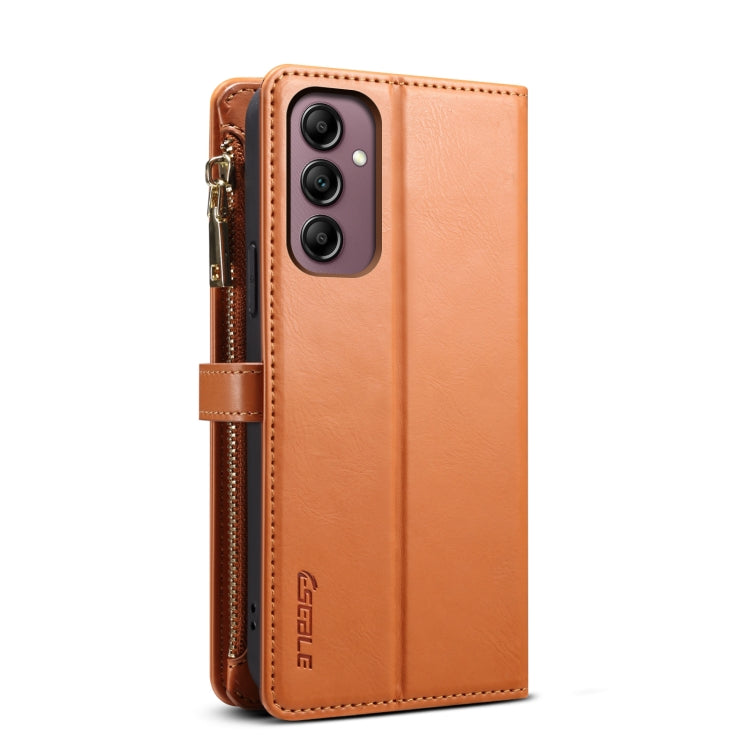 For Samsung Galaxy S25 5G ESEBLE Star Series Lanyard Zipper Wallet RFID Leather Case(Brown)