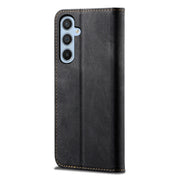 For Samsung Galaxy S25+ 5G Denim Texture Casual Style Horizontal Flip Leather Case(Black)