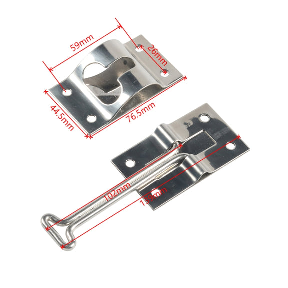 Vans / RVs / Trucks 4 inch Stainless Steel Door Hook with screws(Silver)