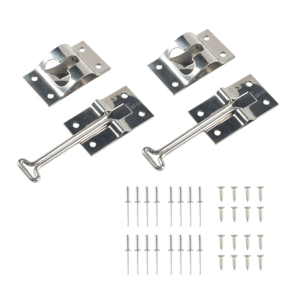 2pcs / Set Vans / RVs / Trucks 4 inch Stainless Steel Door Hook with Screws(Silver)