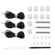 27pcs / Set RV / Yacht Pleated Shade Accessories Pull Cord Double Wheel Plug Spring(Black)