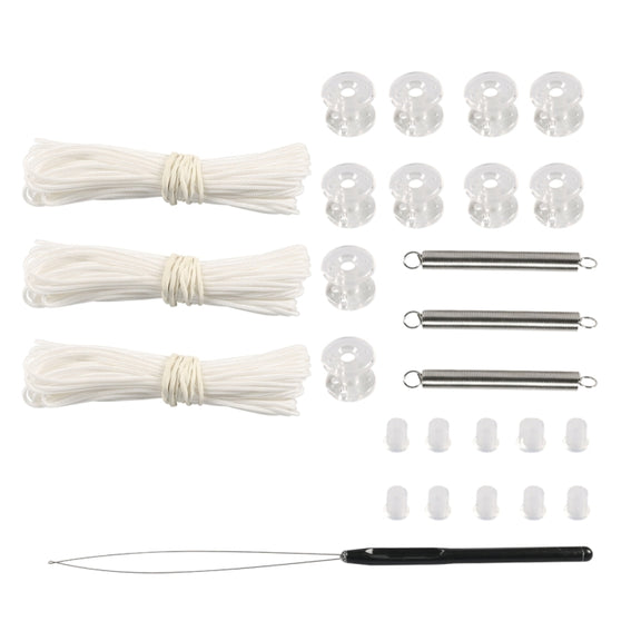 27pcs / Set RV / Yacht Pleated Shade Accessories Pull Cord Double Wheel Plug Spring(White)