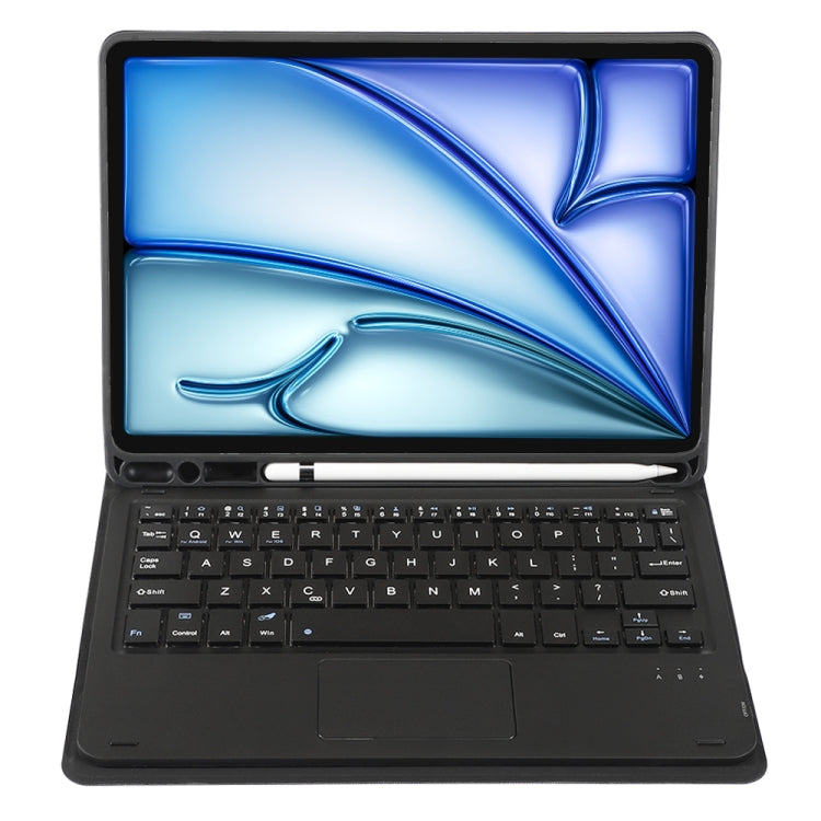 For iPad Air 11 2024 / Air 5 10.9 A098B-A Detachable Ultra-Thin Bluetooth Touch Keyboard Leather Tablet Case with Pen Slot(Black)