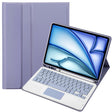 For iPad Air 11 2025 / 2024 / Air 5 10.9 / Air 4 A098B-A Detachable Ultra-Thin Bluetooth Touch Keyboard Leather Tablet Case with Pen Slot(Purple) - For iPad Air by PMC Jewellery | Online Shopping South Africa | PMC Jewellery | Buy Now Pay Later Mobicred