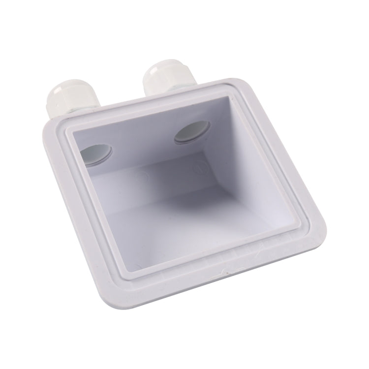 RV Sealed Water-resistant Solar Double Cable Entry Gland Box(White)