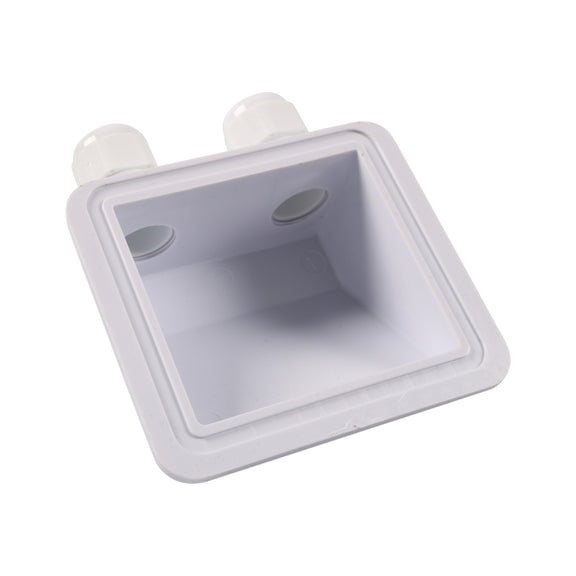 RV Sealed Water-resistant Solar Double Cable Entry Gland Box(White)