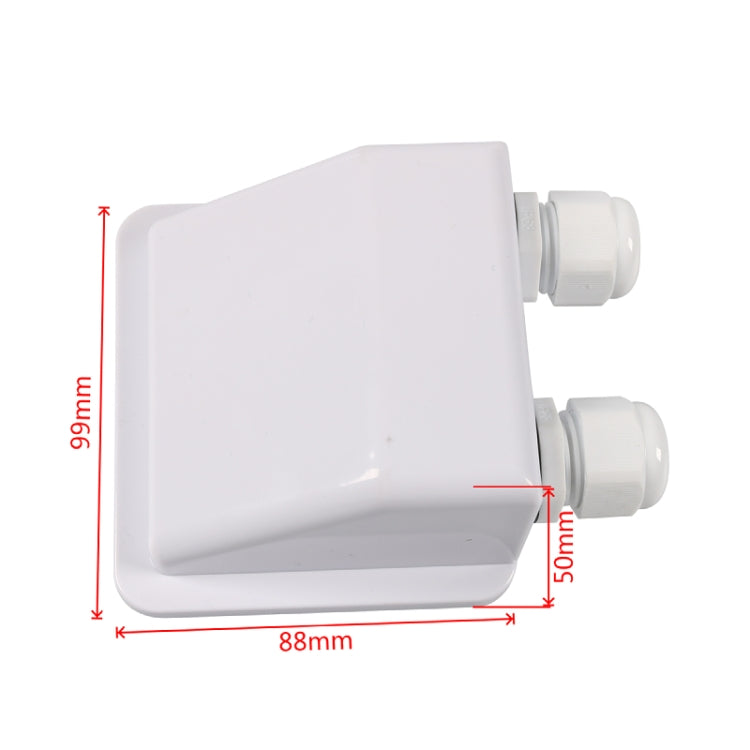 RV Sealed Water-resistant Solar Double Cable Entry Gland Box(White)