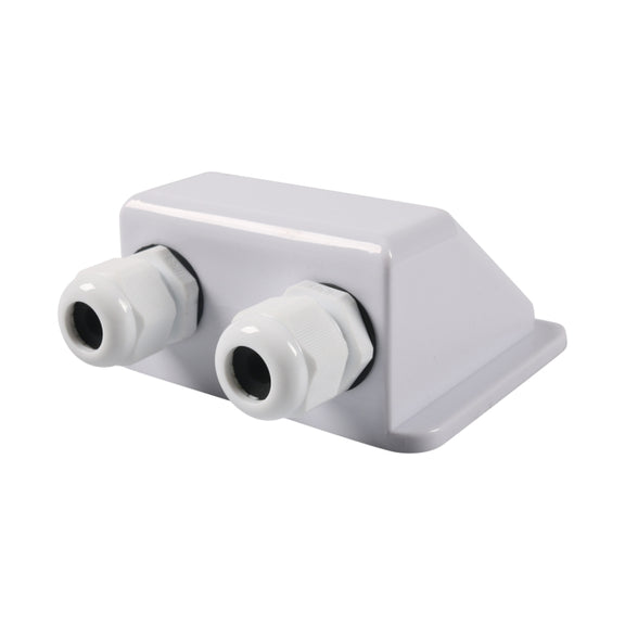 RV Sealed Water-resistant Solar Double Cable Entry Gland Box(White)