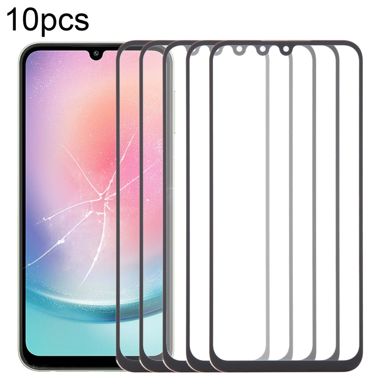 For Samsung Galaxy A24 4G SM-A245F 10pcs Front Screen Outer Glass Lens with OCA Optically Clear Adhesive