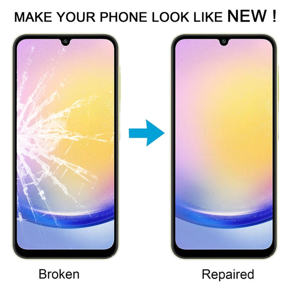 For Samsung Galaxy A25 5G SM-A256B 10pcs Front Screen Outer Glass Lens with OCA Optically Clear Adhesive