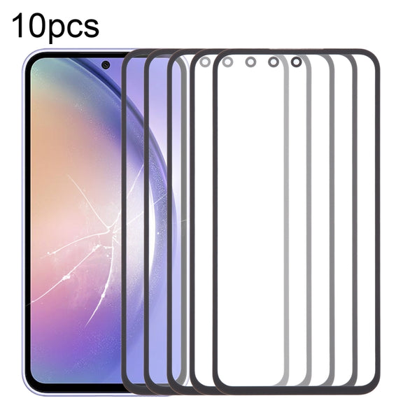 For Samsung Galaxy A54 SM-A546B 10pcs Front Screen Outer Glass Lens with OCA Optically Clear Adhesive