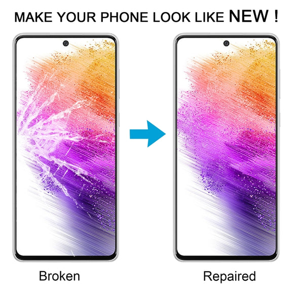 For Samsung Galaxy A73 SM-A736B 10pcs Front Screen Outer Glass Lens with OCA Optically Clear Adhesive