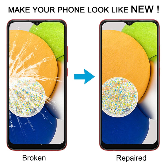 For Samsung Galaxy A03 SM-A035F 10pcs Front Screen Outer Glass Lens with OCA Optically Clear Adhesive