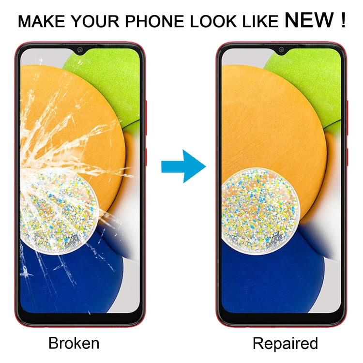 For Samsung Galaxy A03 SM-A035F 10pcs Front Screen Outer Glass Lens with OCA Optically Clear Adhesive