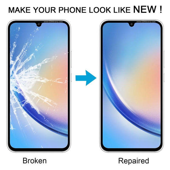 For Samsung Galaxy A34 5G SM-A346B 10pcs Front Screen Outer Glass Lens with OCA Optically Clear Adhesive