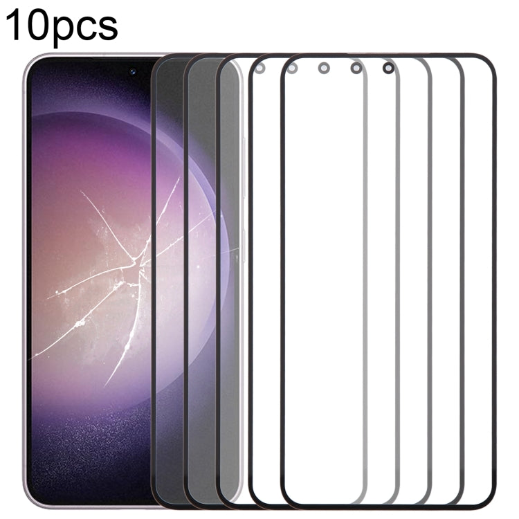 For Samsung Galaxy S23 SM-S911B 10pcs Front Screen Outer Glass Lens with OCA Optically Clear Adhesive