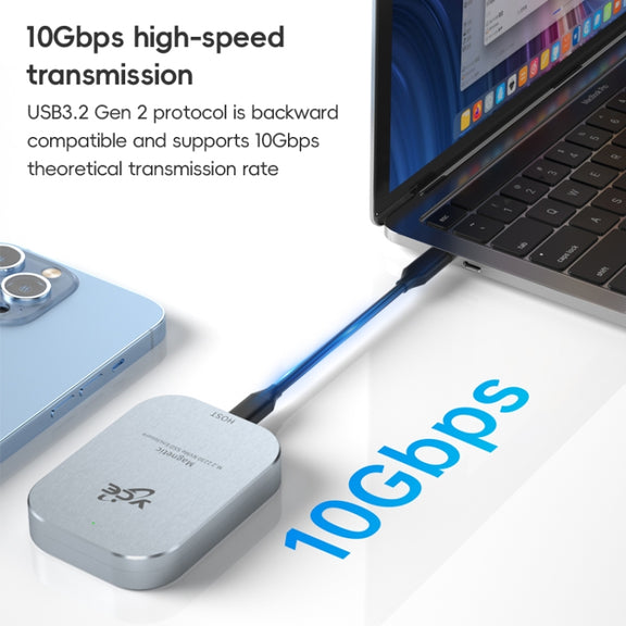 YCE-V195B USB-C / Type-C Female to M.2 NVMe SSD Magnetic Hard Drive Enclosure(Grey)