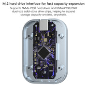 YCE-V195B USB-C / Type-C Female to M.2 NVMe SSD Magnetic Hard Drive Enclosure(Grey)