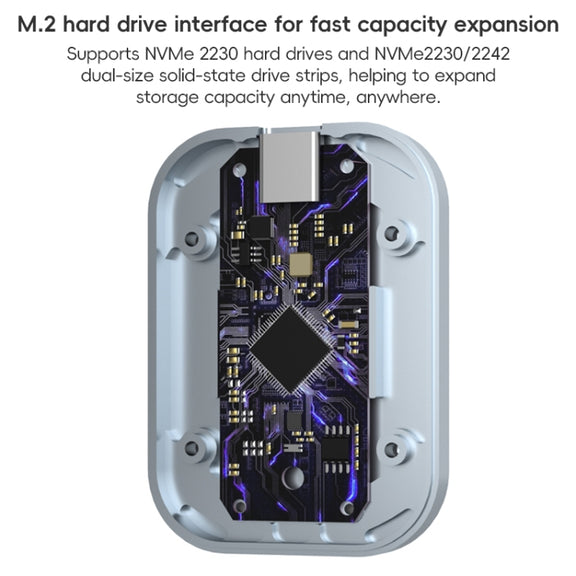 YCE-V195B USB-C / Type-C Female to M.2 NVMe SSD Magnetic Hard Drive Enclosure(Grey)