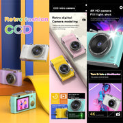 LK003 2.4 inch Dual-lens 4K HD CCD Camera Retro Kids Camera(Purple)