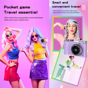 LK003 2.4 inch Dual-lens 4K HD CCD Camera Retro Kids Camera(Pink)