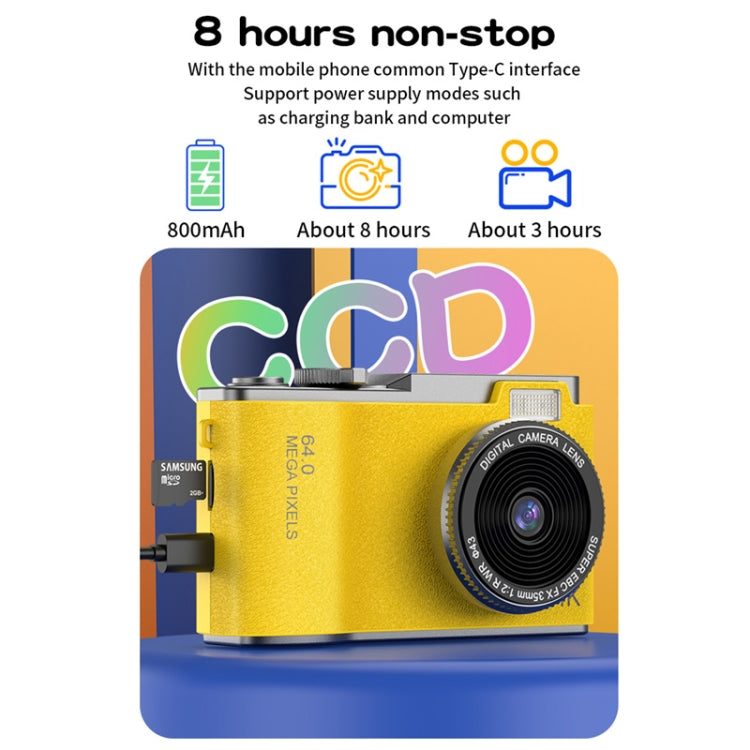 LK003 2.4 inch Dual-lens 4K HD CCD Camera Retro Kids Camera(Green)