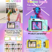 LK003 2.4 inch Dual-lens 4K HD CCD Camera Retro Kids Camera(Green)