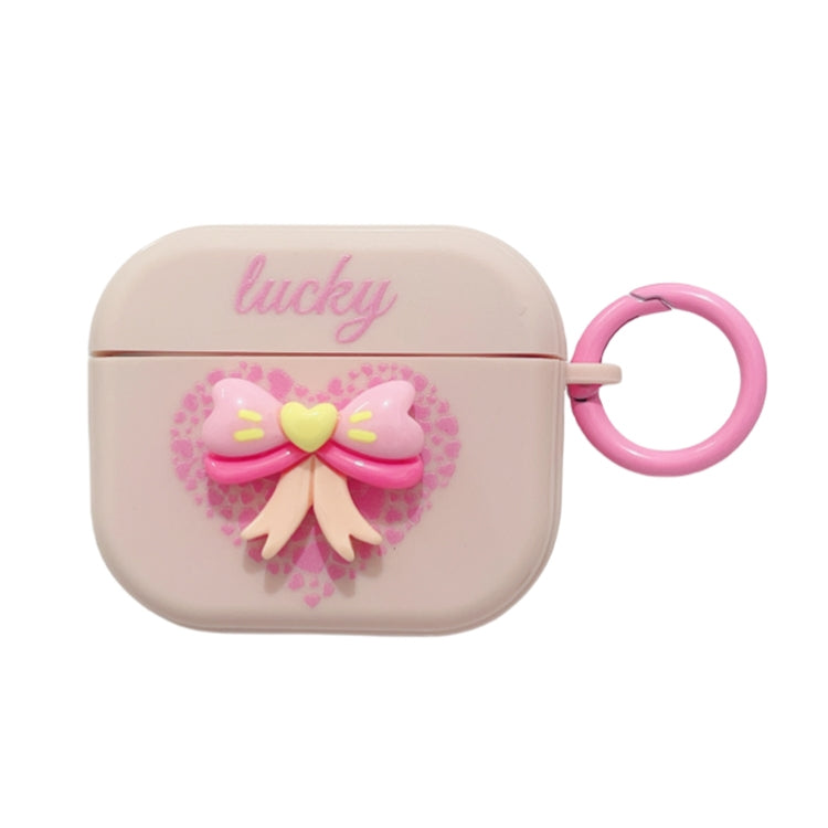 For AirPods 3 3D Love Bowknot Bluetooth Earphone Protective Case(Pink)
