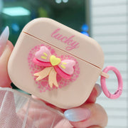 For AirPods 3 3D Love Bowknot Bluetooth Earphone Protective Case(Pink)