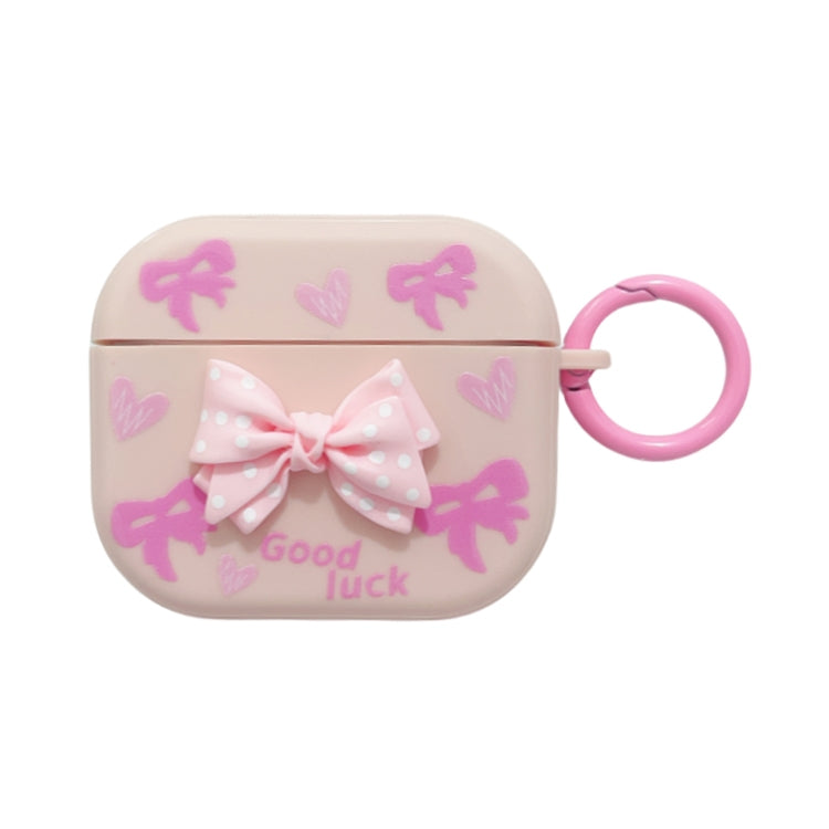 For AirPods 3 3D Dot Bowknot Bluetooth Earphone Protective Case(Pink)