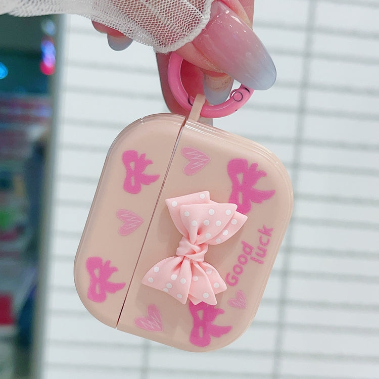 For AirPods 3 3D Dot Bowknot Bluetooth Earphone Protective Case(Pink)