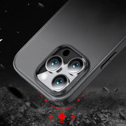 For iPhone 16 Pro Max Armor Clear TPU Hard PC Phone Case(Matte Black)