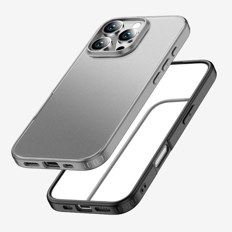 For iPhone 16 Pro Armor Clear TPU Hard PC Phone Case(Grey)