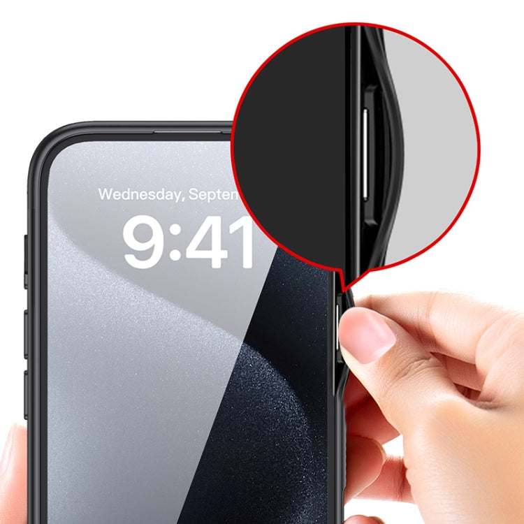 For iPhone 16 Armor Clear TPU Hard PC Phone Case(Matte Black)