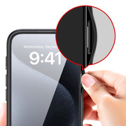 For iPhone 16 Armor Clear TPU Hard PC Phone Case(Matte Black)