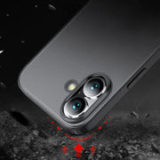 For iPhone 16 Armor Clear TPU Hard PC Phone Case(Matte Black)