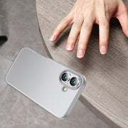 For iPhone 16 Armor Clear TPU Hard PC Phone Case(Matte Black)