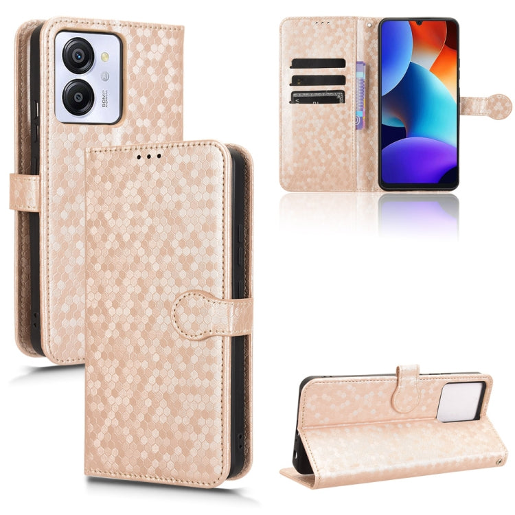For Blackview Oscal Modern 8 / Color 8 Honeycomb Dot Texture Leather Phone Case(Gold)