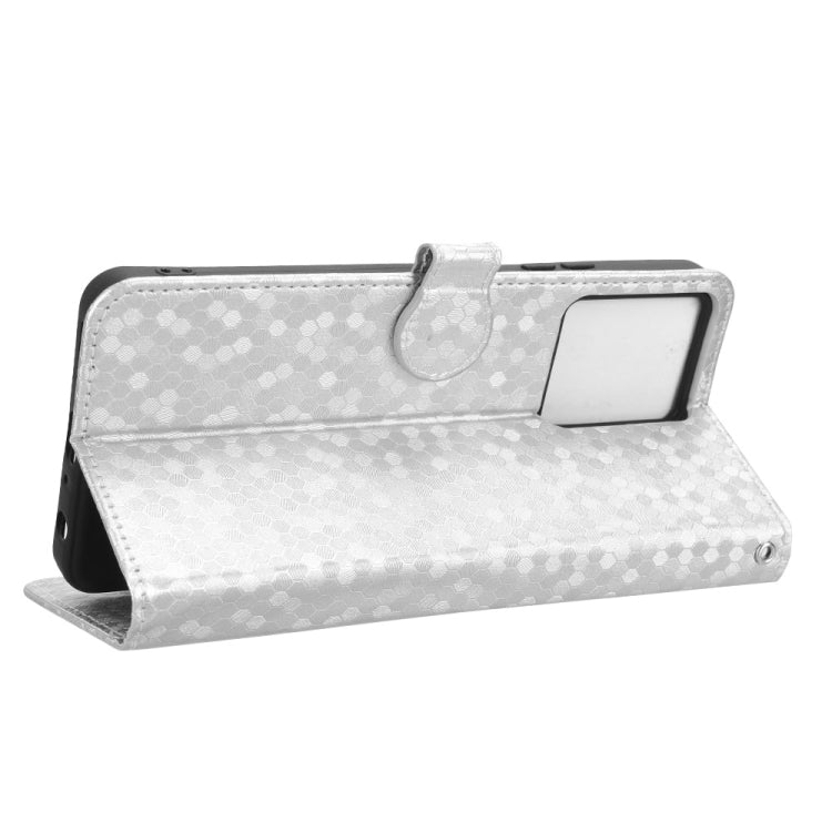 For Blackview Oscal Modern 8 / Color 8 Honeycomb Dot Texture Leather Phone Case(Silver)