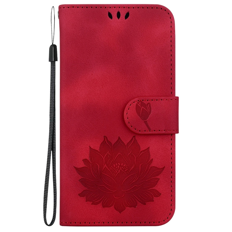 For Google Pixel 9 Pro Lotus Embossed Leather Phone Case(Red)