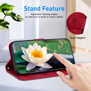 For Google Pixel 9 Pro Lotus Embossed Leather Phone Case(Red)