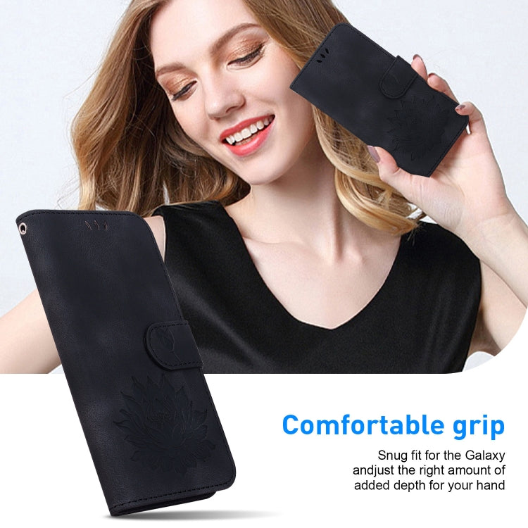 For Google Pixel 9 Pro Lotus Embossed Leather Phone Case(Black)