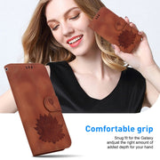 For Google Pixel 9 Lotus Embossed Leather Phone Case(Brown)