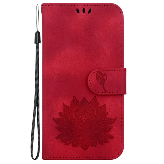 For Google Pixel 9 Lotus Embossed Leather Phone Case(Red)