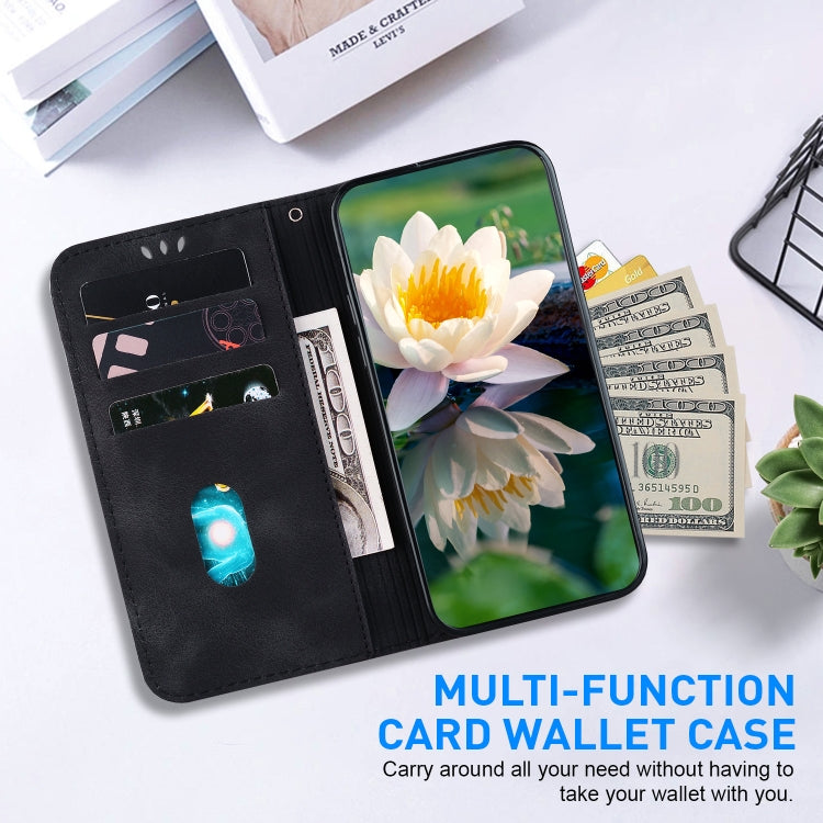 For Google Pixel 9 Lotus Embossed Leather Phone Case(Black)