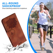 For Honor Magic6 Pro Lotus Embossed Leather Phone Case(Brown)