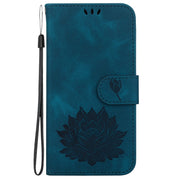 For Honor Magic6 Pro Lotus Embossed Leather Phone Case(Dark Blue)